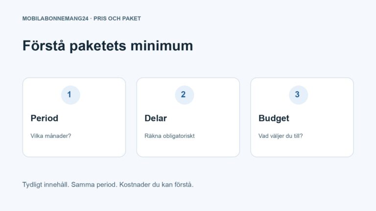 Förstå paketets minimum: Period, Delar, Budget. Redaktionell beslutsillustration.