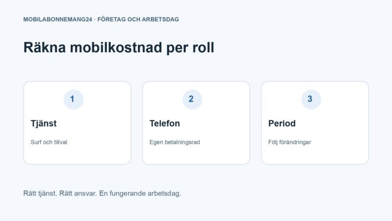 Räkna mobilkostnad per roll: Tjänst, Telefon, Period. Redaktionell beslutsillustration.